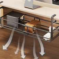 Under Desk Cable Tray Space Saving Router Holder Rack Large Capacity No Drill Wire Management Tray for Office