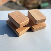 Beech Wood Exercise Blocks Sanded Finish Wooden Fitness Blocks Thick Workout Gear for Push-Ups