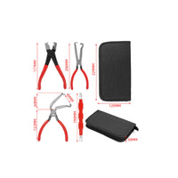 4 Pieces Zippered Case Automotive Specialty Pliers Set Plastic-Coated Handles 4 Piece Plier Kit Non-Slip Handle Plier Set for Mechanics, Car Repair, Garage