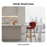 Modern Design Upholstered Bar Stool with supportrest Minimalist design Counter Chair Stable Base Seating Furniture Cushioned Seat for Restaurant Owners, Homeowners, Adults, Cafe, Kitchen, Dining Room