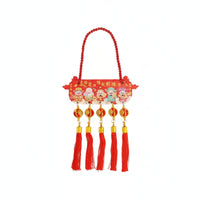 Hanging Ornament with Tassels Lightweight Decorative Plaque Handmade for Door