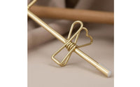 Gold-Colored Doll Clothes Hanger Metal Miniature Clothes Hanger Curved Hook 12 Cm