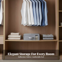 4 Pieces Foldable Bedding Box With Handle Closet Organizer Stackable for Renters