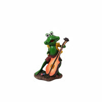 Frog Band Statue Cartoon Style Musical Frog Figurine Hand Painted House Decoration for Desktop