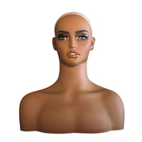 PVC Mannequin Head with Shoulders for Displaying Wigs and Accessories