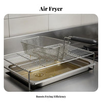 Deep Fryer Basket High Temperature Resistant Deep Fry Basket Stainless Steel Kitchen Utensil for Home Cooks, Food Enthusiasts, Restaurant