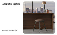 Minimalist Design Backless Padded High Stool Comfortable Cushion Padded Backless Stool Sturdy Construction Bar Chair Stable Frame for Homeowners, Business Owners, Adults, Front Desk, Cafe, Restaurant, Kitchen Island