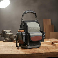 Large Capacity Multi-Pocket Tool Bag Thickened Portable Tool Tote Reinforced Zippers Wide Mouth Opening for Maintenance