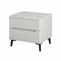 High-Gloss Finish Nightstand with Drawers Modern Design 2-Drawer End Table Space-Saving Bedside Cabinet sturdy Construction for Homeowners, Students, Interior Decorators, Small Spaces, Guest Room, College Dorm, Entryway