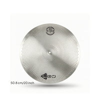 Low Volume Cymbal Silver Silent Practice Cymbal Cymbals Polished Portable for Drummers, Apartment, Rehearsal