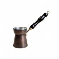 Mother-of-Pearl Inlay Handmade Copper Cezve Oxidized Finish Turkish Cezve Silver Interior Turkish Coffee Pot Long Angled Handle