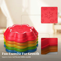 Layered Snowflake Stepping Stone Toy Molded Plastic Sound and Light Stepping Toy Raised Pattern Balance Game Indoor for Children