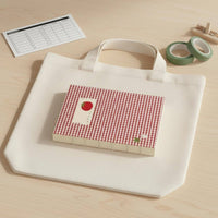 Portable Red Checkered Notebook Sturdy Cover Memo Pad for Students, Study