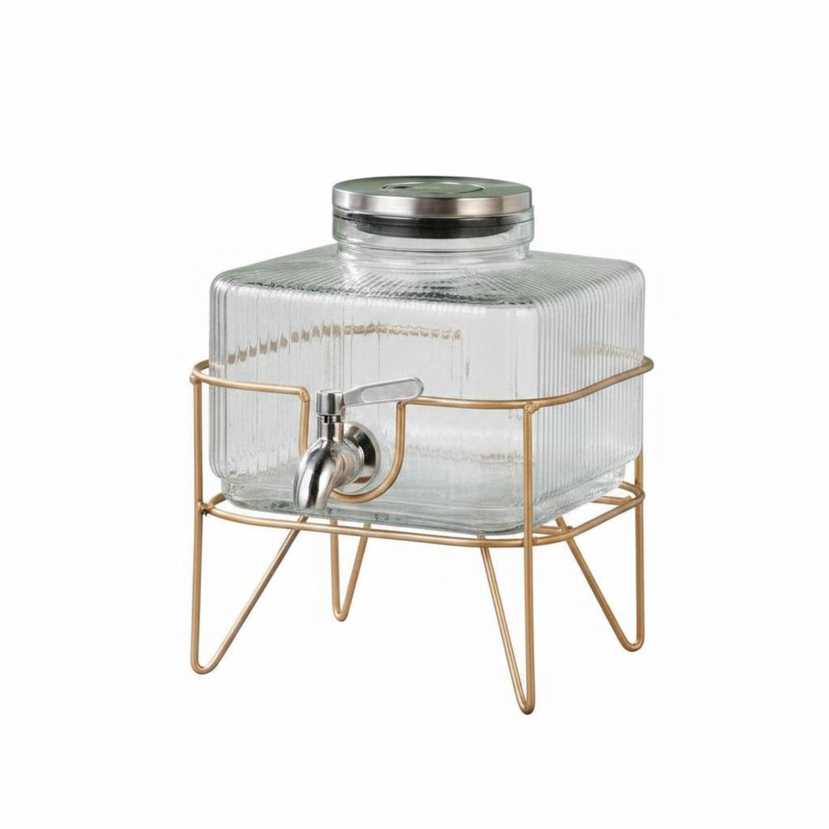 Large Capacity Glass Beverage Dispenser with Spigot Leakproof Lid Glass Beverage Dispenser Wide Mouth Design Refrigerator Cold Drink Jar Easy to Clean for Party Hosts