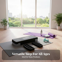 Multifunctional Aerobic Exercise Step Platform Reinforced Construction Cardio Exercise Stepper Compact Storage Fitness Training Step Deck Space-Saving Design for Children, Family, Beginners, Home Gym