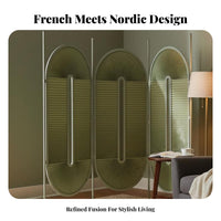 Arched Multi-Panel Partition French design Room separater Foldable Design Privacy Screen for Apartment Dwellers, Students, Entrance Bedroom, Office