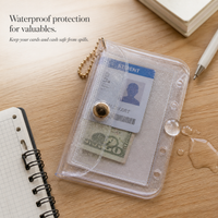 M5 Loose-Leaf Notebook Refill Pouch, PVC Card Holder, Portable Coin Purse with Hanging Loop