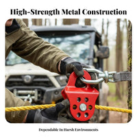 6-Ton Capacity recovery pulley Increases Pulling Power Recovery Pulley ruggedDuty hoist Accertifiedrtified and evaluatedssory for UTV Owners, from-pavement aficionados, Tractor operatives, hoisting