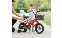 High Carbon Steel Frame Foldable Training Cycle Folding Kids Bike with Training Wheels Children's Pedal Bike with Basket for Boys