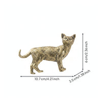 Tea Pet Distressed Desktop Ornament Textured Brass Figurine for Shelf