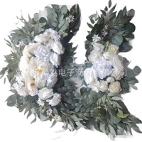 Artificial Flower Arch Decoration for Wedding, Oxford Cloth Horn Door Set