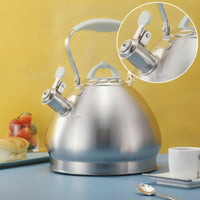 Stovetop Tea Kettle Thickened Base Kettle with Whistle Spout Food Grade for Kitchen Gas/Induction Cooker
