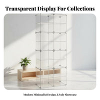 Figurine Display Cabinet Space-Saving Clear Acrylic Display Case Stable Structure Dustproof Model Rack for Hobbyists, Kids, Desktop, Bedroom, Playroom