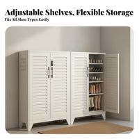 Entryway Shoe Storage Cabinet Large Capacity Freestanding Multi-Layer Shoe Rack Sturdy and Stable Home Furniture for Families, Adults, Hallway, Closet