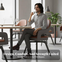 Multi-Purpose Rotating Upholstered Seat Padded Cushion Upholstered Swivel Armchair Sturdy Construction Dining Chair Ergonomic Design for Restaurant Owners, Business Professionals, Reception Area, Kitchen, Living Room, Bedroom
