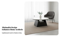 2 Pieces Minimalist Aesthetic Nesting Coffee Table Set Space Saving Accent Furniture Sturdy and Long-Lasting Household Furnishing Polished Rounded Edges for Apartment Dwellers, Design Enthusiasts, Homeowners