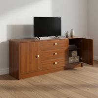 Large Capacity Media Console with Drawers and Cabinets Wide Top Surface Wooden TV Cabinet with Storage Stable Design Floor Standing Entertainment Center Thickened Board for Small Apartment Dwellers, Living Room, Bedroom
