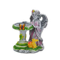 Angel Statue with Basin Waterproof Sun-Powered Garden Statue Light Automatic Sun-Powered Garden Luminaire for Gardeners, Homeowners, Yard, Flower Bed