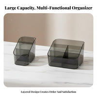 Multi-Compartment Cosmetic Case Space-Saving Makeup Organizer Large Capacity