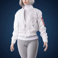 1/6 Scale Windbreaker Jacket Collector's Item Action Figure Aircrew Jacket Zipper Closure Miniature Padded Coat for Hobbyists, Diorama Display
