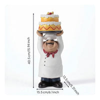 Chef Figurine with Cake Bakery Theme Chef Figurine Tabletop Decor for Culinary Artists, Chefs, Kitchen, Cafe, Restaurant