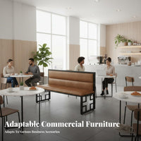 Upholstered Booth Bench Industrial Design Upholstered Bench and Table Set Sturdy Banquette Seating for Interior Designers, Restaurants, Pubs, Cafes