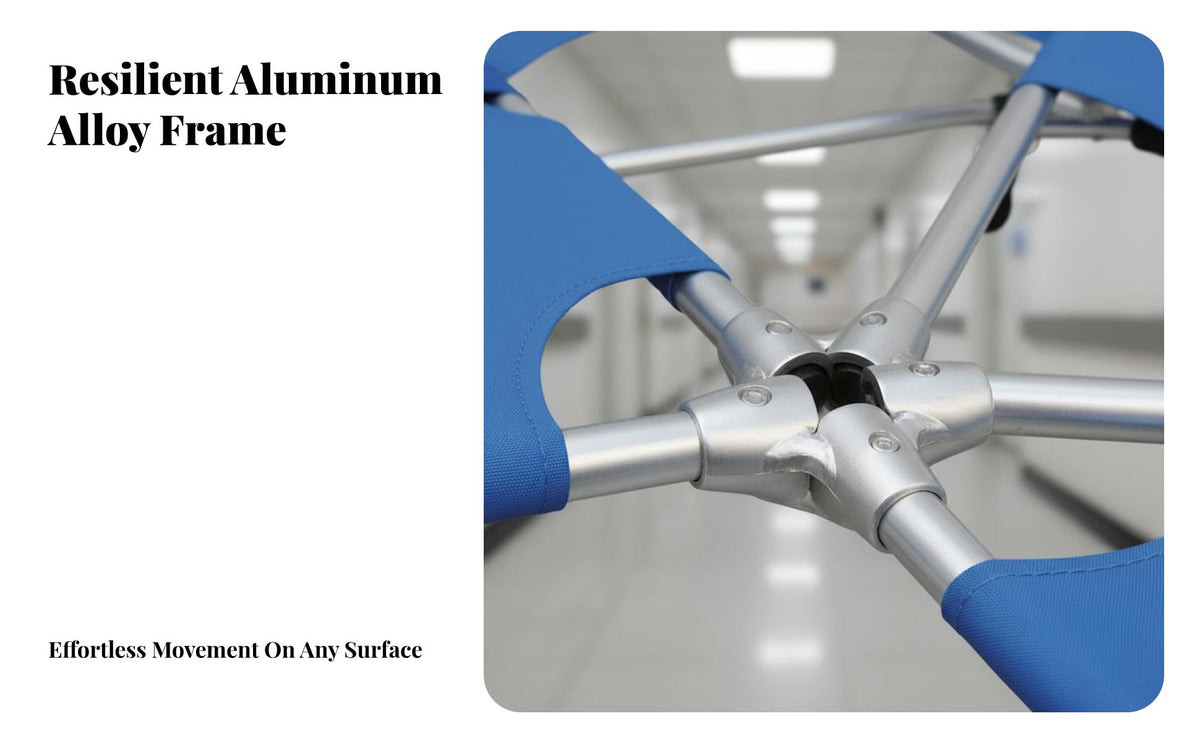 Lightweight Folding Stretcher Long-Lasting Portable Rescue Stretcher Heavy Duty Aluminum Alloy Medical Cot High Load Capacity for Firefighters Personnel, Ambulances, Sports Venues, Nursing Homes