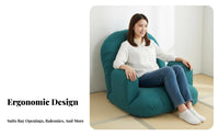 Ergonomic Back Support Adjustable Backrest Lounger Cushiony Cushioning Adjustable Chaise Lounge Thick Padding Floor Chair Breathable Material for Children, Students, Bay Window, Balcony, Living Room, Playroom