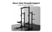 Half Squat Rack Heavy Duty Construction Adjustable Squat Rack Commercial Grade Strength Strength Rack Cage for Weightlifters, Bodybuilders
