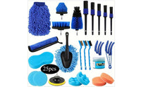 25 Pieces Brush Set with Wash Mitts Long-Handled Car Detailing Brushes