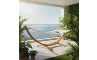 Hammock Bed with Stand Curved Curved Hammock with Stand Weather-Resistant Lounge Chair for Adults, Garden, Poolside, Backyard