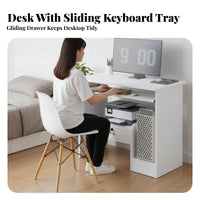 space-efficient Desk with Keyboard Tray Sturdy Construction Computer Table for Students