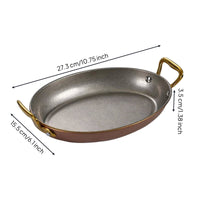 Oval Serving Plate with Handles Classic Serving Platter with Handles Heavy-Duty Handled Metal Platter for Food Stylists, Buffet, Catering