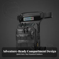 Multiple Compartments Motorcycle Leg Bag Adjustable Straps Motorcycle Thigh Bag Long-Lasting for Motorcyclists, Hikers, Travel, Daily Use
