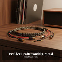 Turntable Cable with Ground Wire Noise Reduction High Fidelity for Vinyl Setup