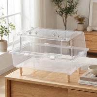 Large Hamster Cage for Syrian Hamster, Full Transparent Viewing PET Material, Single Level Habitat for Dwarf Hamster, Gerbil and Pet Mice Home