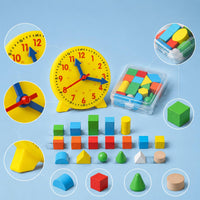 Clock Model for Elementary School Students, First and Second Grade Time Learning Aid, Three-Hand Linkage Principle Teaching Tool