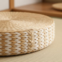Woven Mat Meditation Pillow Multifunctional Straw Woven Mat Pillow Round Straw Floor Pillow Comfortable Support