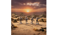 4 Pieces Combatant Set Unpainted 1/72 Infantryman Figures Collection Item White Resin Figure Set for Miniature Collectors, Tabletop Wargame