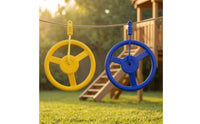 Hanging Steering Wheel Outdoor Steering Wheel with Rope Replacement Play Accessory for Kids, Children, Playground, Backyard, Obstacle Course